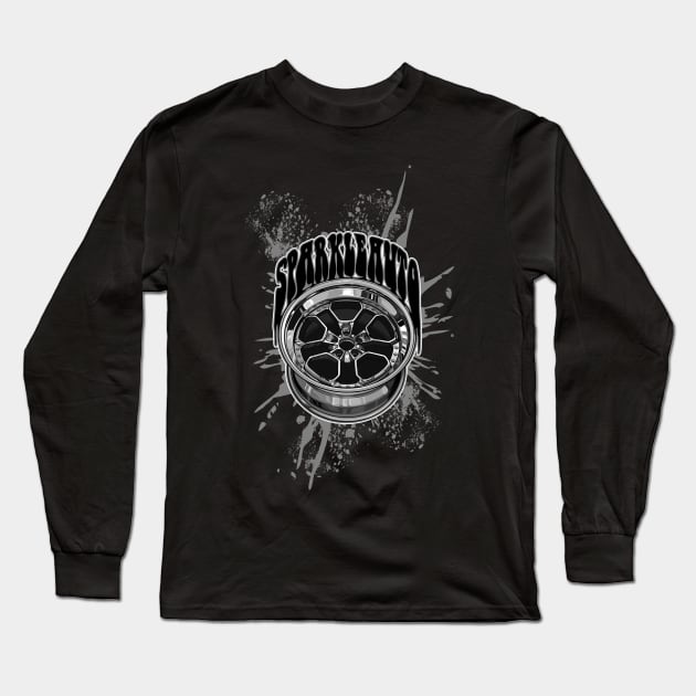 Wheel Vector Artwork Long Sleeve T-Shirt by sparkleauto